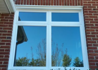 Double casement with two transoms vinyl windows with solar ban 70 glass